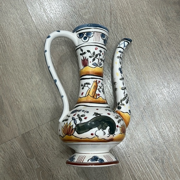 Portuguese Estrealla Conimbriga Ceramics Handpainted signed bottom vase decor - Picture 1 of 5